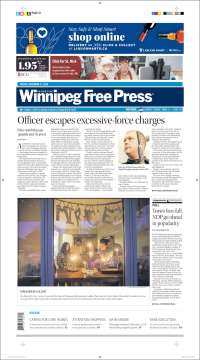 Portada de Winnipeg Free Press (Canadá)