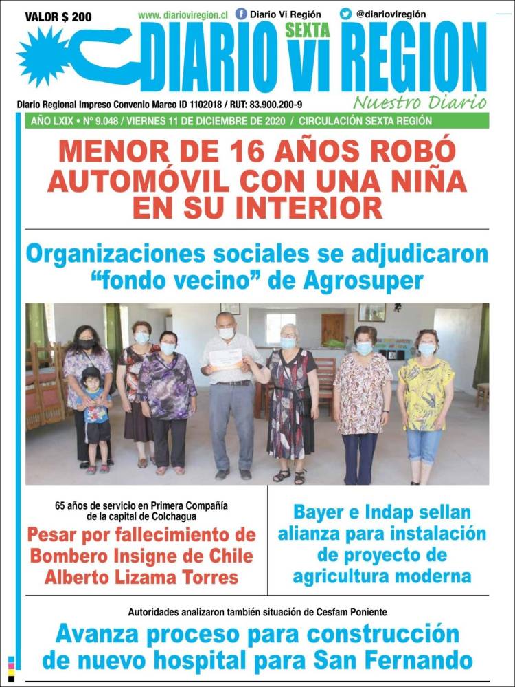 Portada de Diario VI Región (Chile)