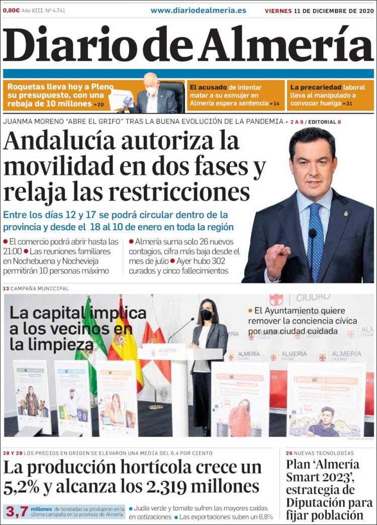 Portada de Diario de Almería (España)