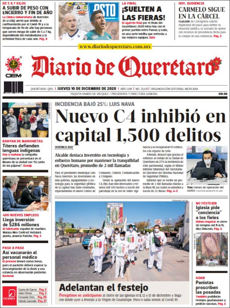 Portada de Diario de Querétaro (México)