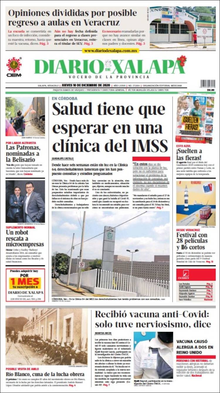 Portada de Diario de Xalapa (México)