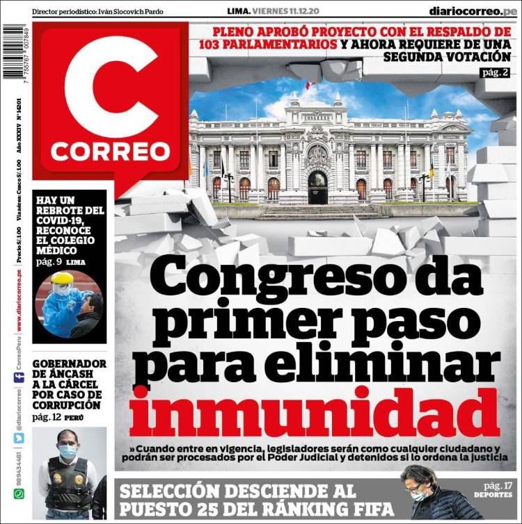Portada de Diario Correo (Per&uacute;)