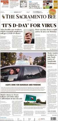 Portada de The Sacramento Bee (USA)