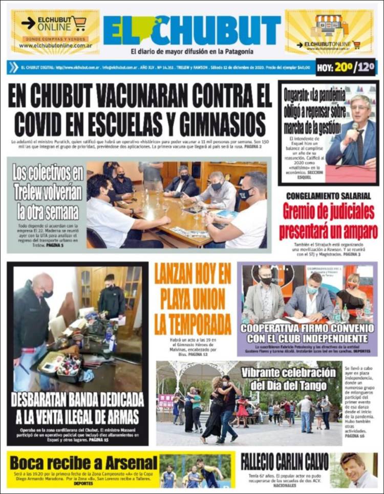 Portada de El Chubut (Argentina)