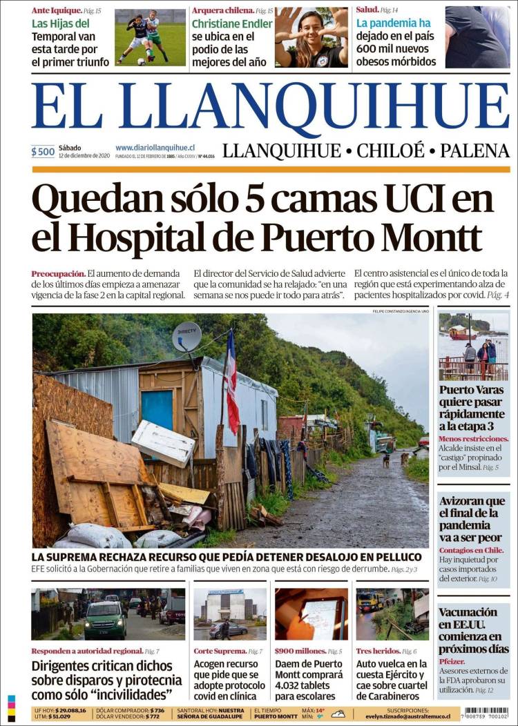 Portada de El Llanquihue (Chile)