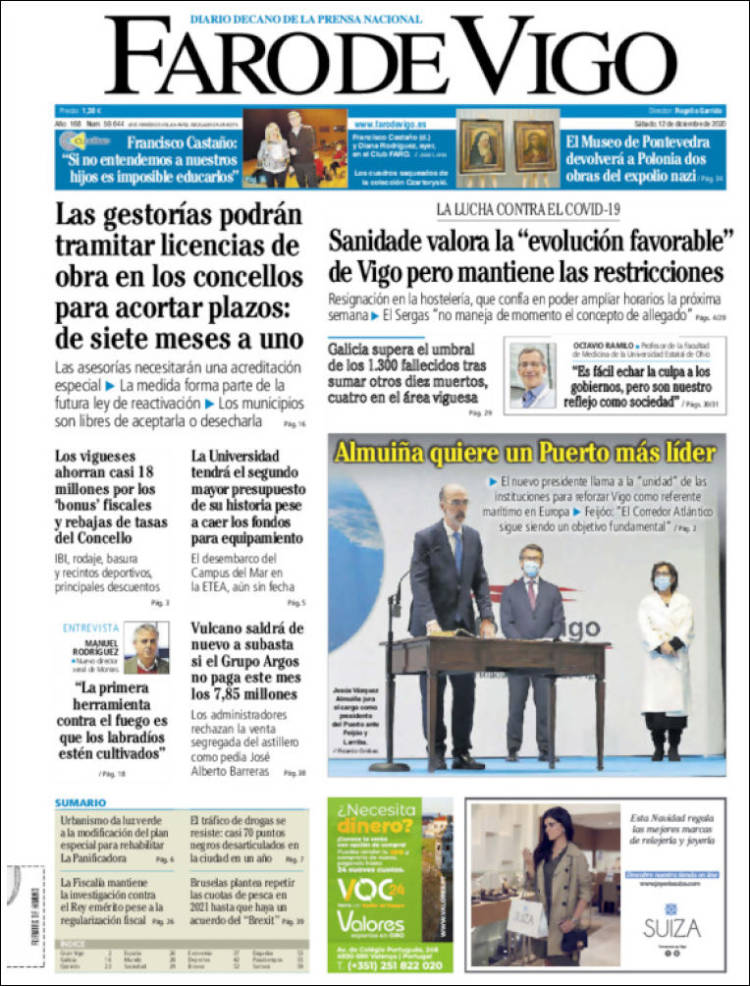 Portada de Faro de Vigo (España)