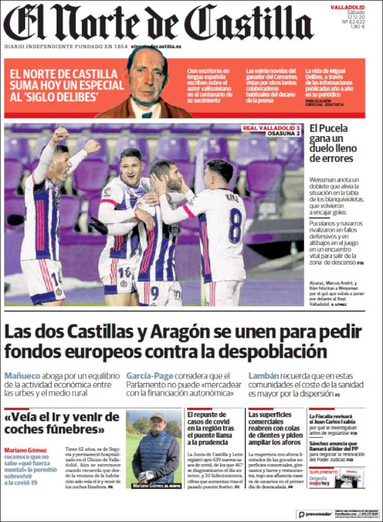 Portada de Norte de Castilla - Valladolid (España)