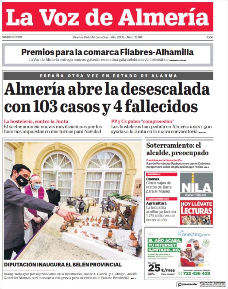 Portada de La Voz de Almería (España)