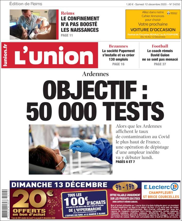 Portada de L'Union (Francia)