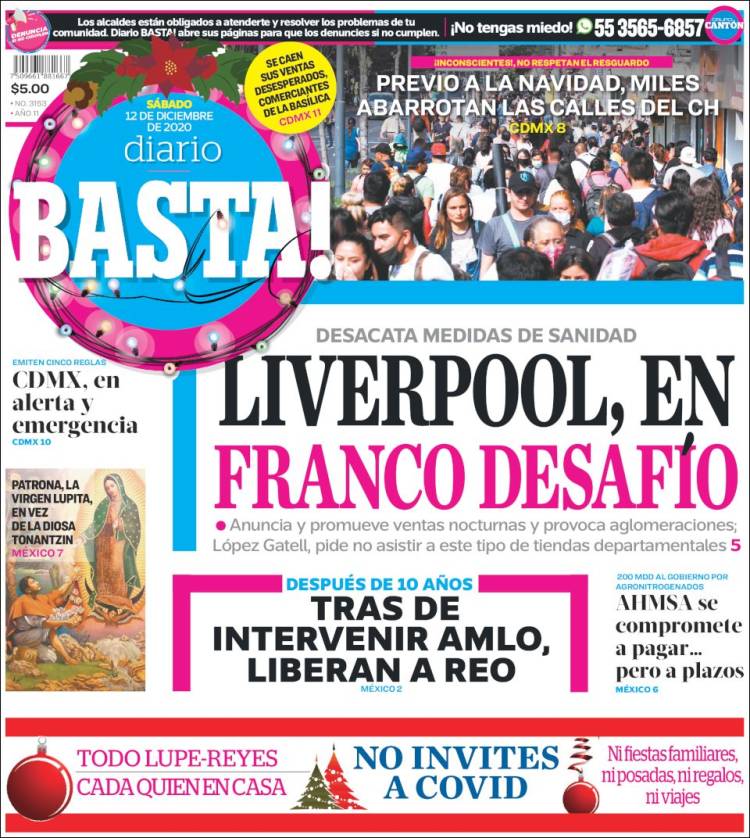 Portada de Diario Basta (Mexico)