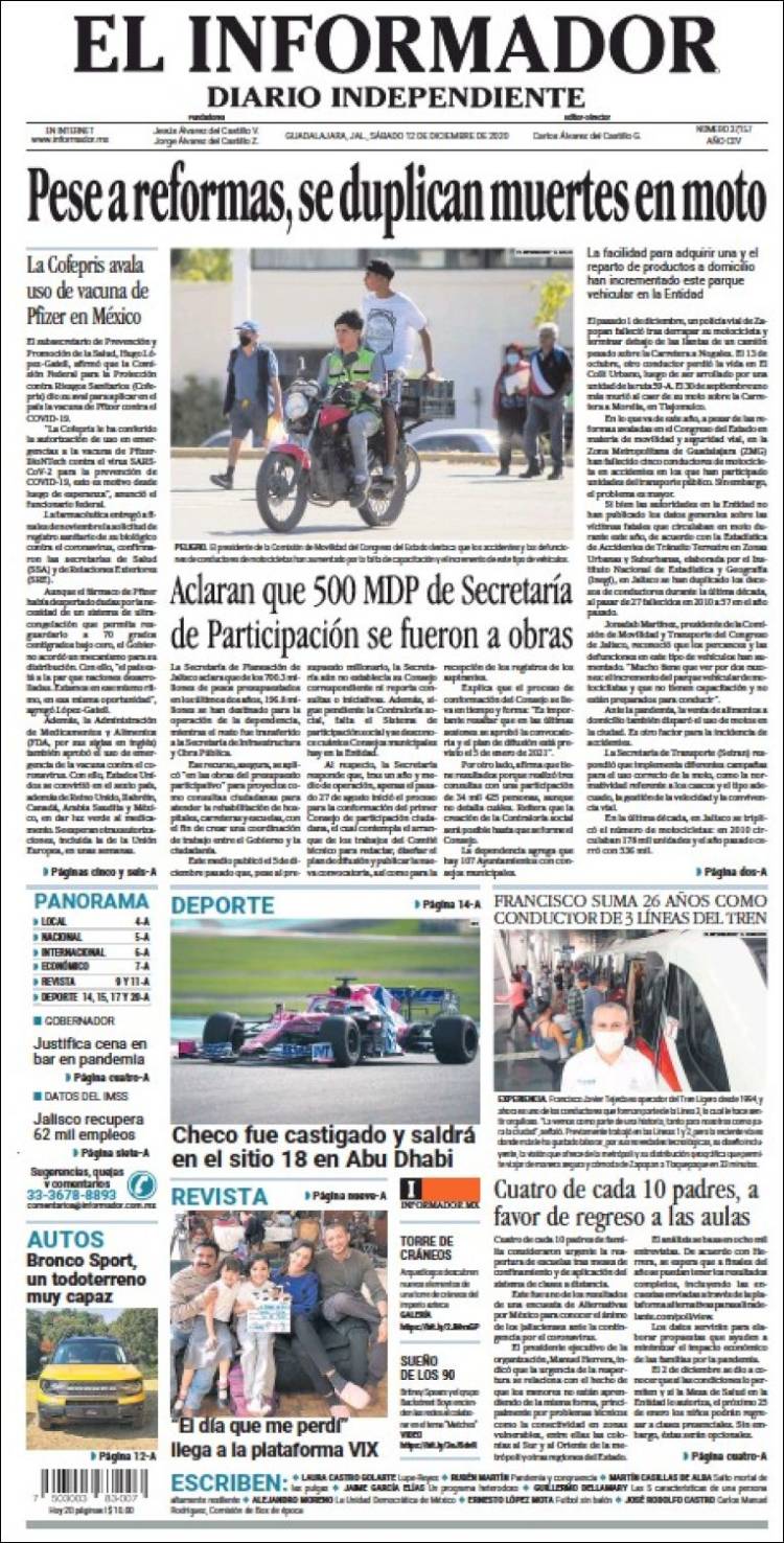 Portada de El Informador (México)