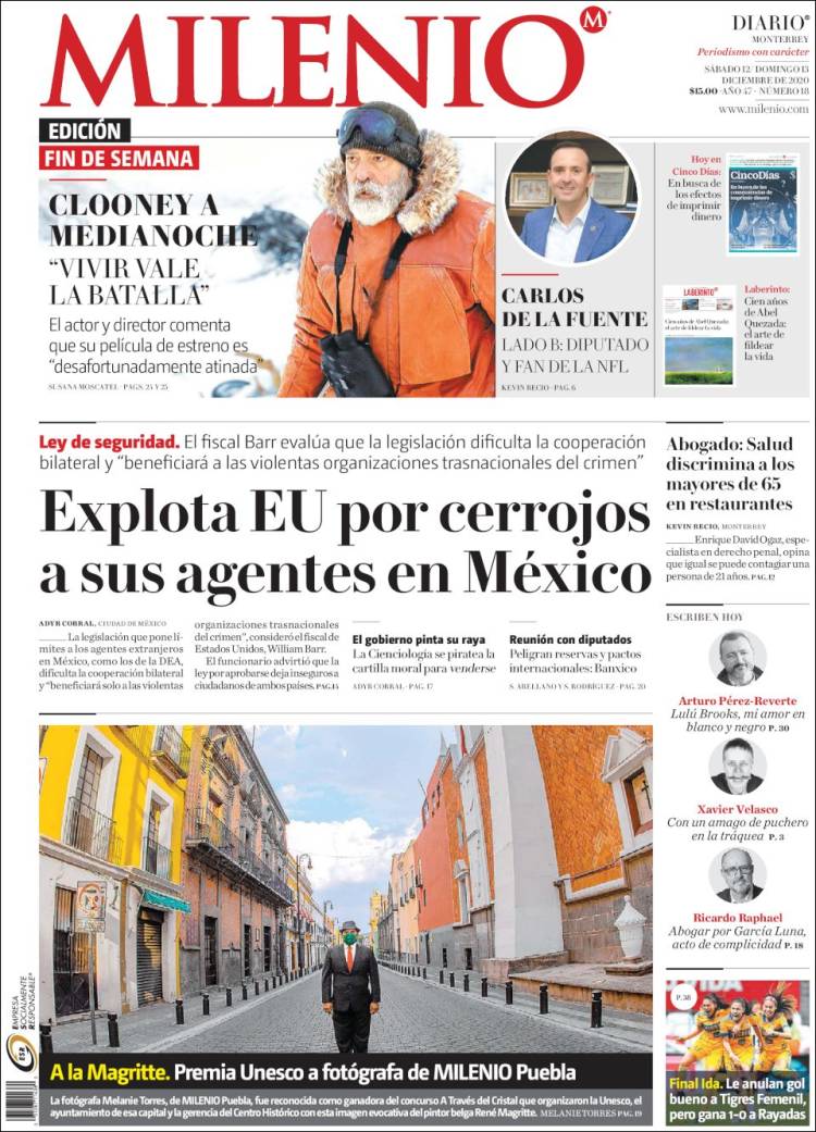 Portada de Milenio de Monterrey (México)