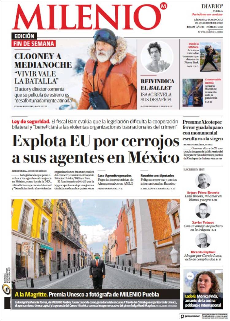 Portada de Milenio de Puebla (México)