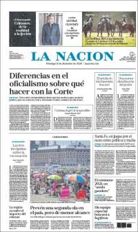 Portada de La Nación (Argentina)