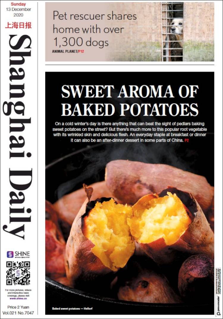 Portada de Shanghai Daily (China)