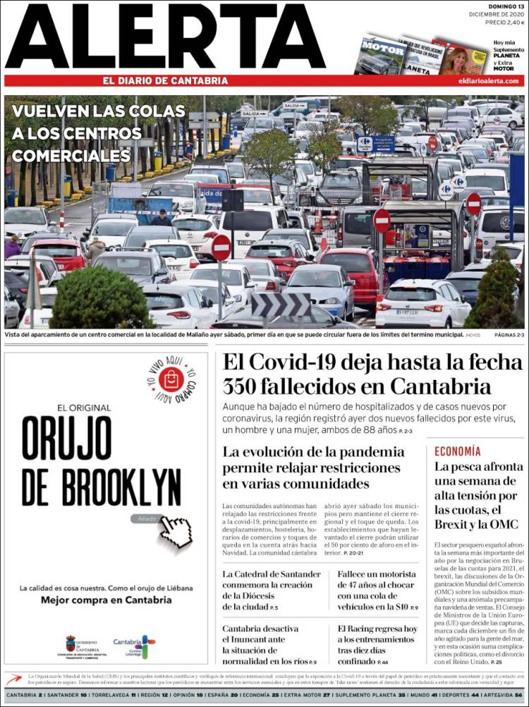 Portada de Alerta - El Diario de Cantabria (España)