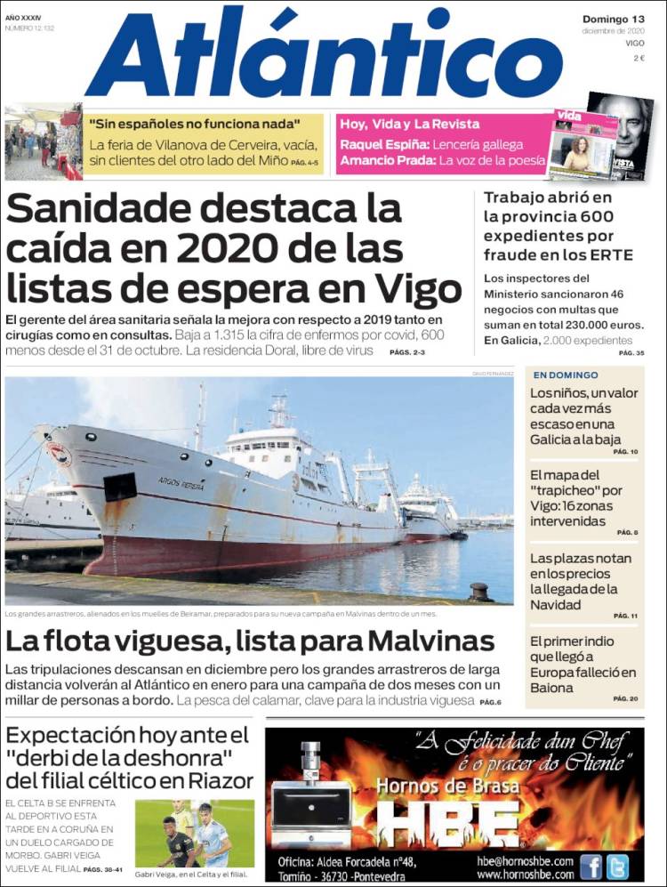 Portada de Atlántico Diario (España)