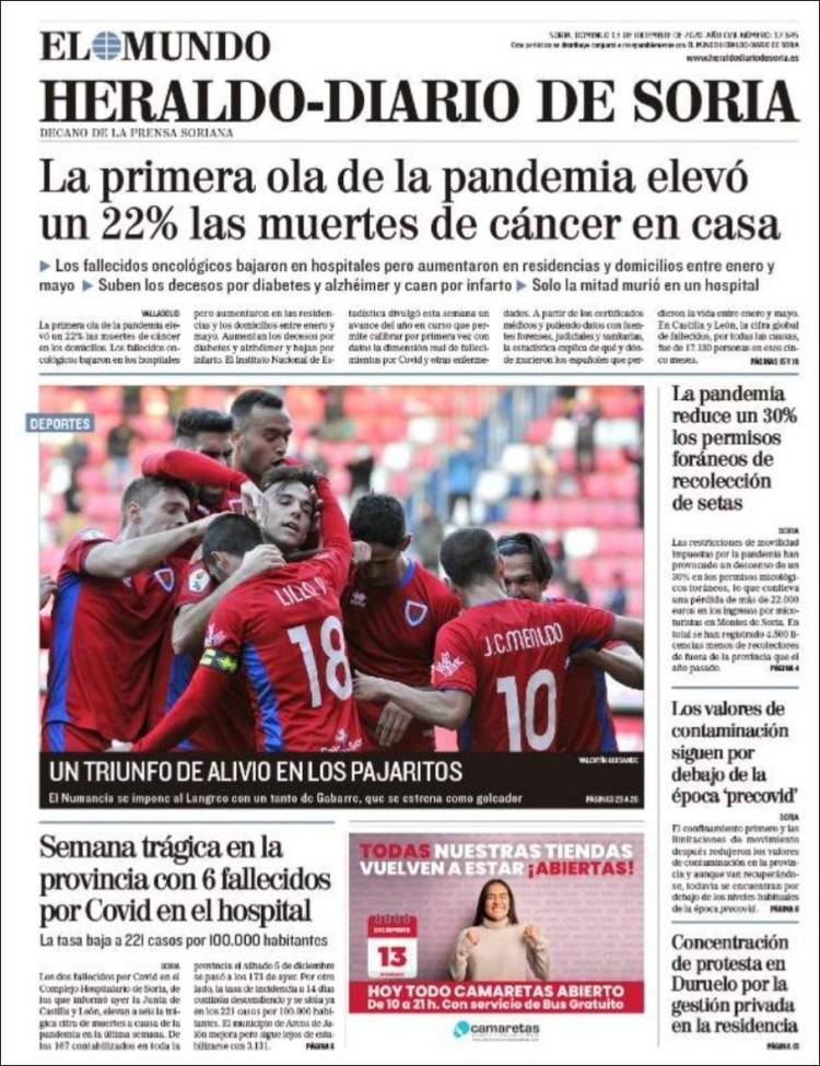 Portada de Diario de Soria (España)