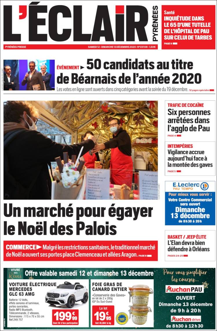 Portada de L'Eclair des Pyrénées (Francia)