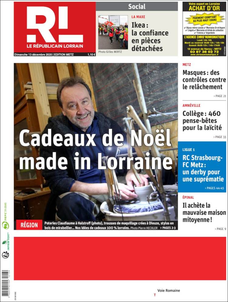Portada de Le Republicain Lorrain (Francia)
