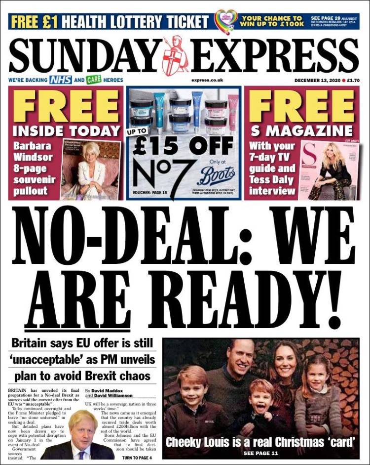 Portada de Daily Express (Reino Unido)
