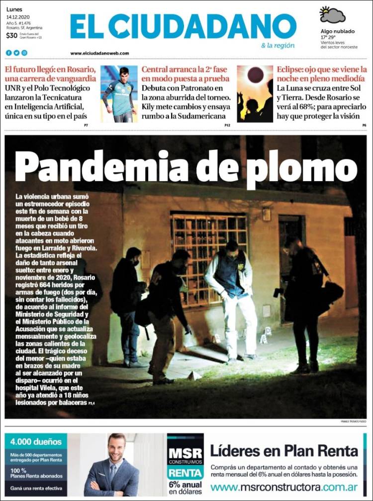 Portada de Diario El Ciudadano (Argentina)
