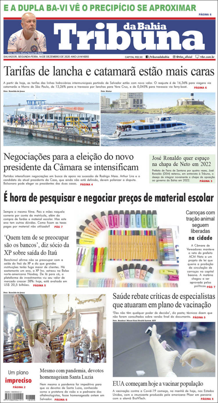 Portada de Tribuna da Bahia (Brasil)