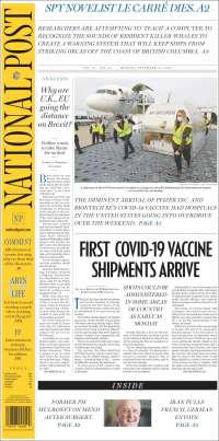 Portada de The National Post (Canadá)