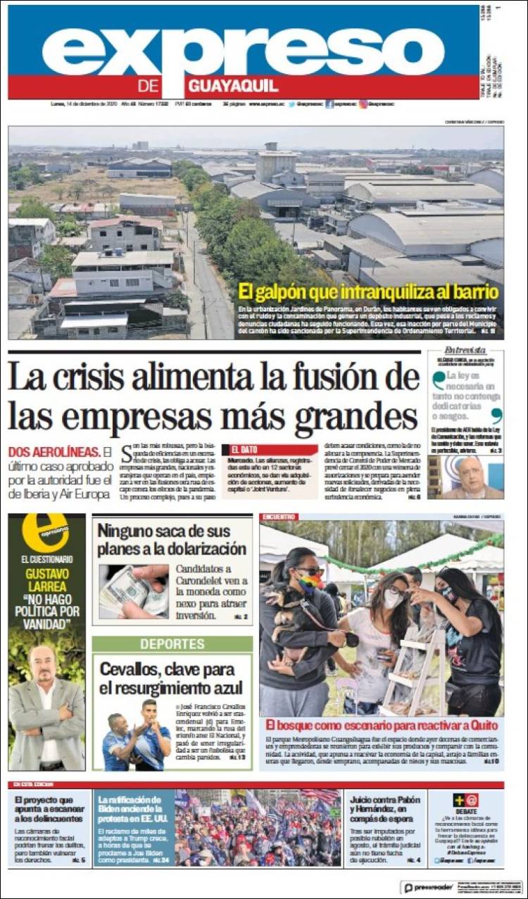 Portada de Expreso (Ecuador)