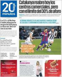 Portada de 20 Minutos - Barcelona (España)