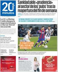 Portada de 20 Minutos - Valencia (España)