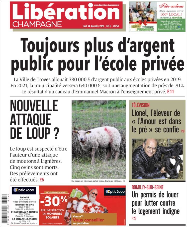 Portada de Libération Champagne (Francia)