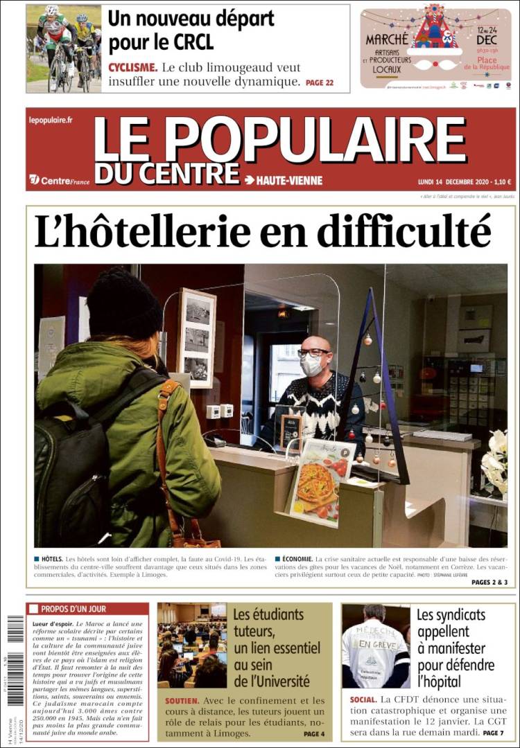 Portada de Le Populaire du Centre (Francia)