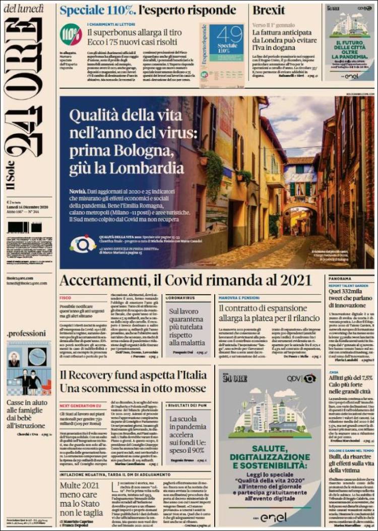 Portada de Il Sole 24 ORE (Italia)