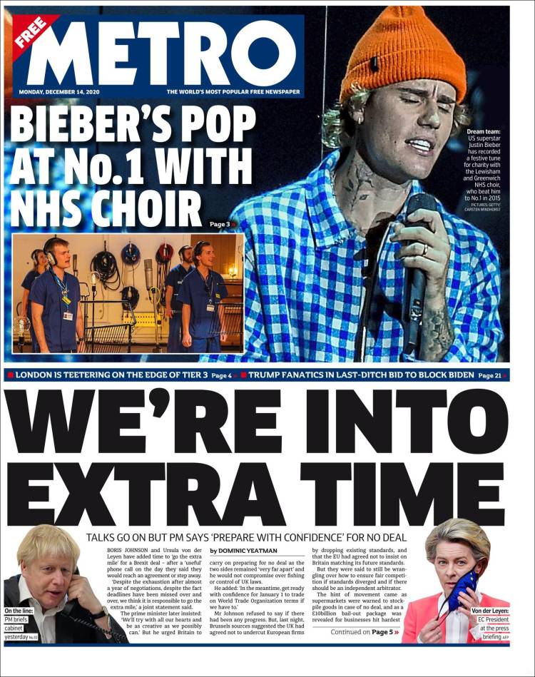 Portada de Metro (Reino Unido)