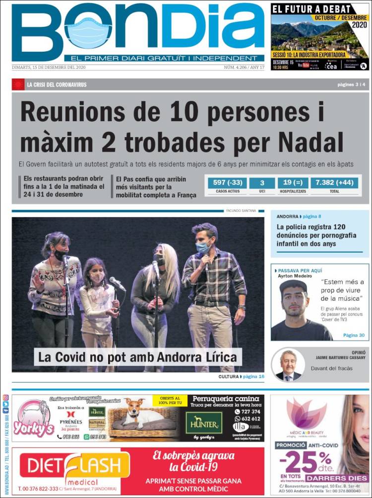 Portada de Diari Bondia (Andorre)