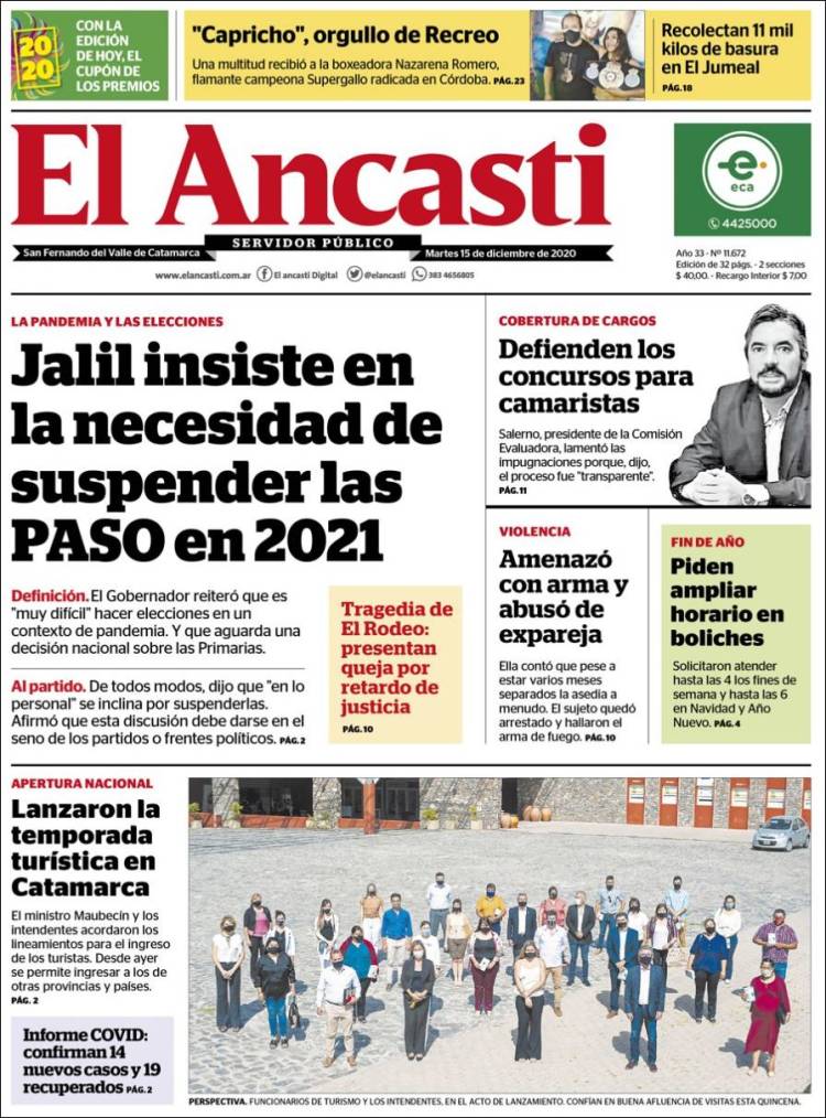 Portada de El Ancasti (Argentina)