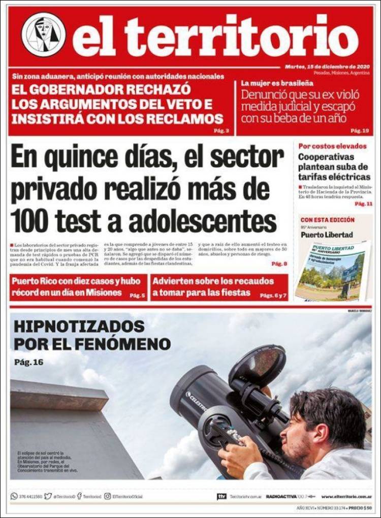 Portada de El Territorio (Argentina)