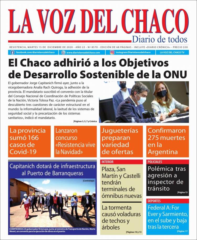 Portada de La Voz del Chaco (Argentina)