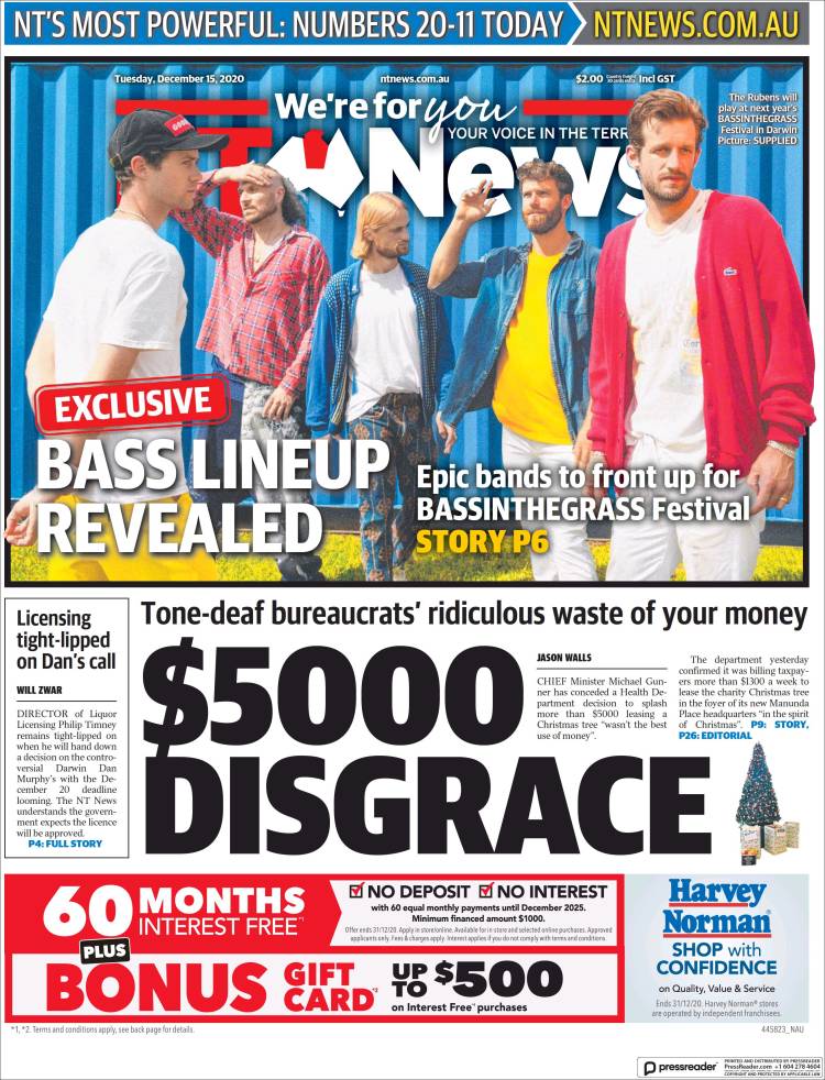 Portada de Northern Territory News (Australia)