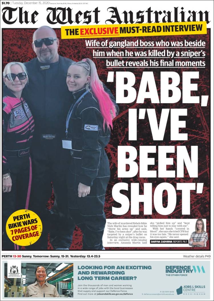 Portada de The West Australian (Australia)