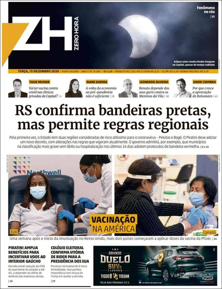 Portada de Zero Hora (Brasil)