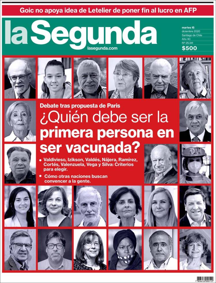 Portada de La Segunda (Chile)