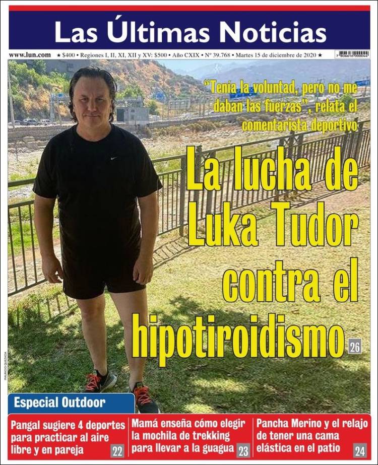 Portada de Las Últimas Noticias (Chile)