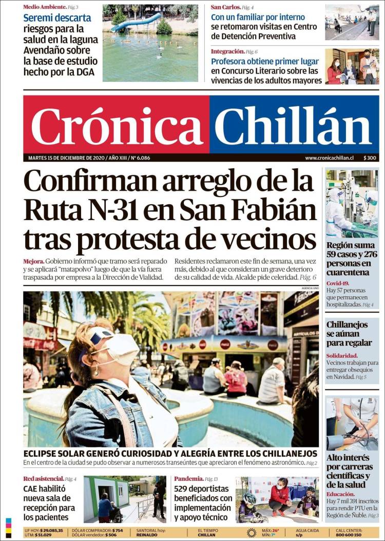 Portada de Crónica Chillán (Chile)