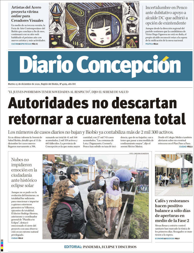 Portada de Diario de Concepción (Chile)