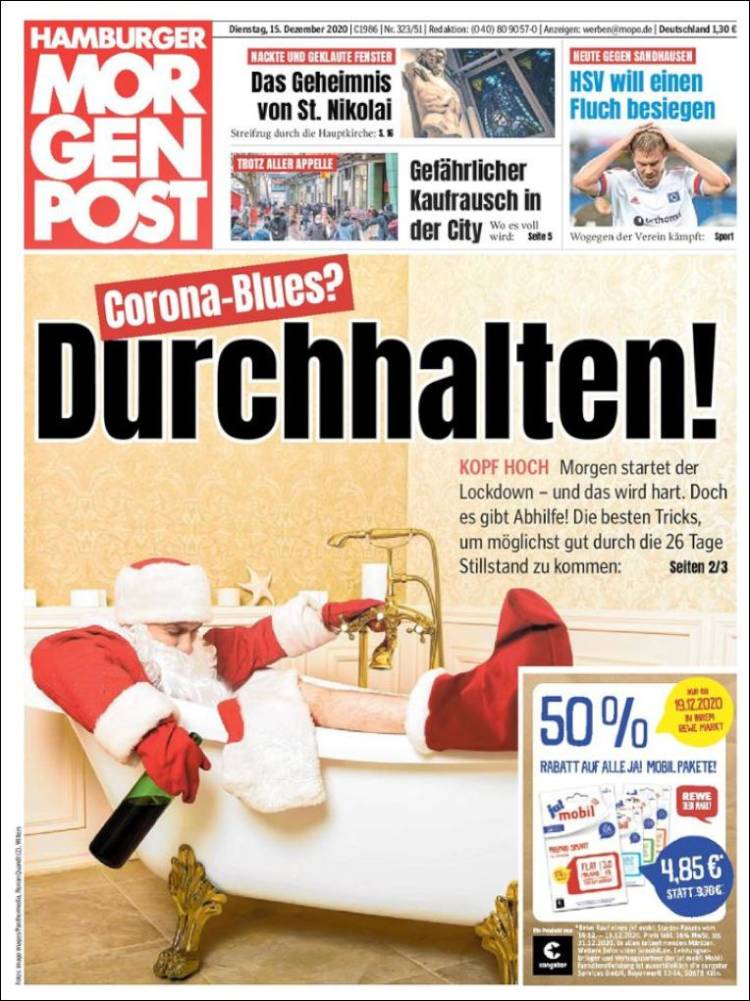 Portada de Hamburger Morgenpost  (Alemania)