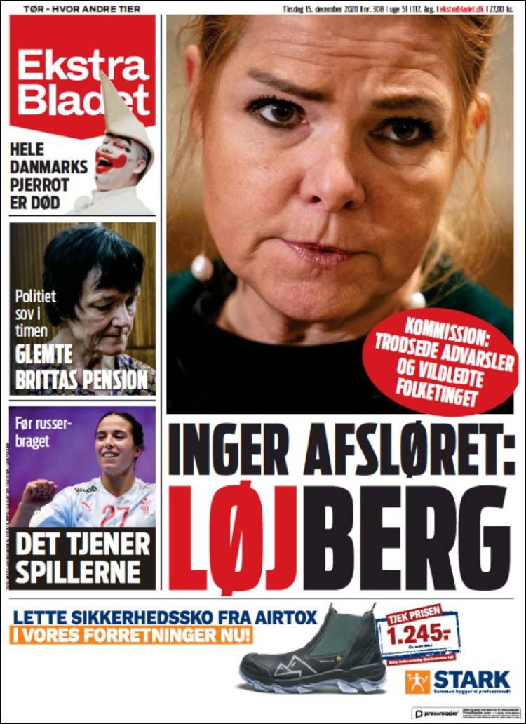 Portada de Ekstra Bladet (Dinamarca)