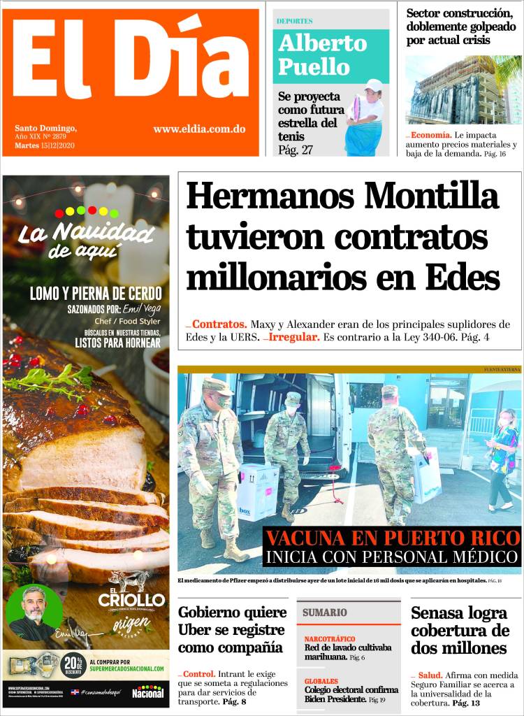 Portada de El Día (R. Dominicana)