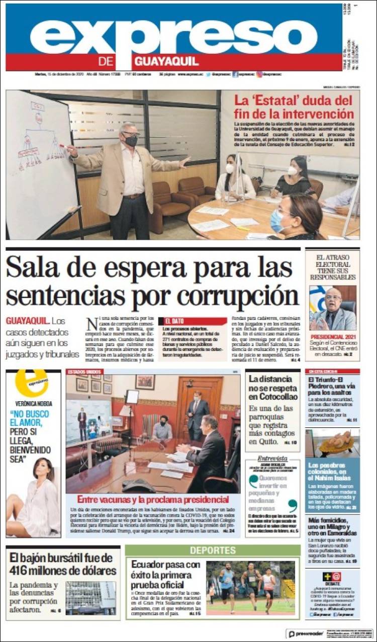 Portada de Expreso (Ecuador)